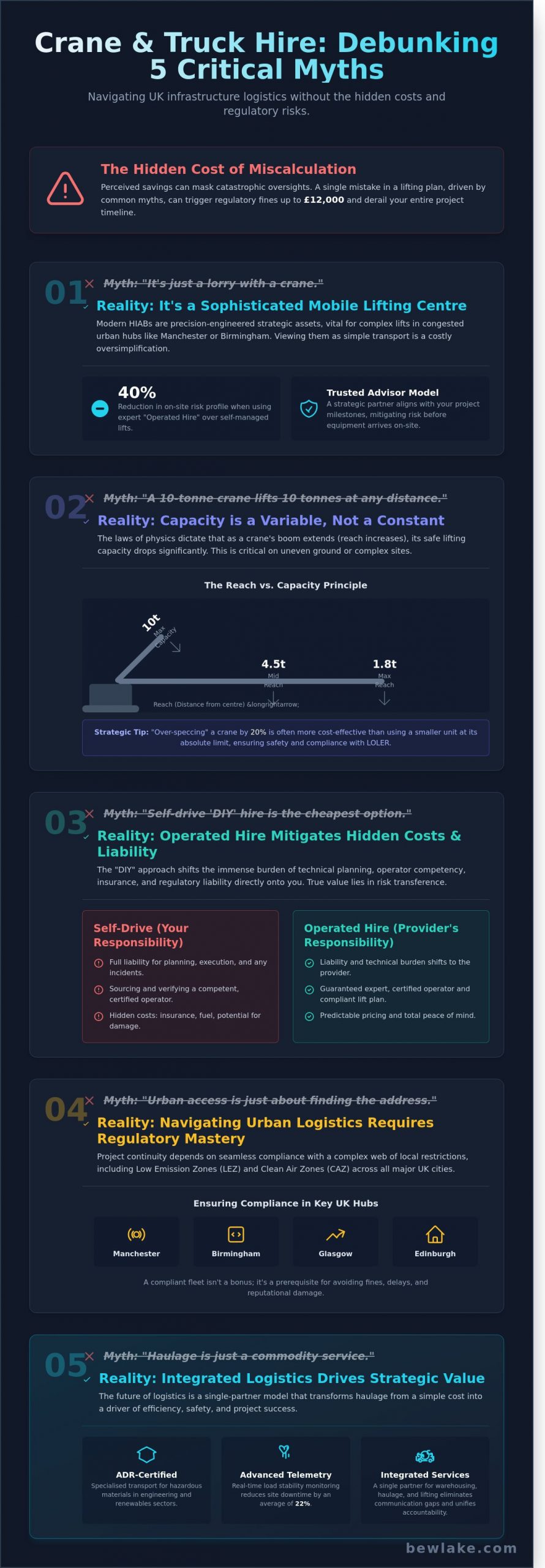 Crane and Truck Hire: 5 Costly Myths Debunked for Major UK Projects